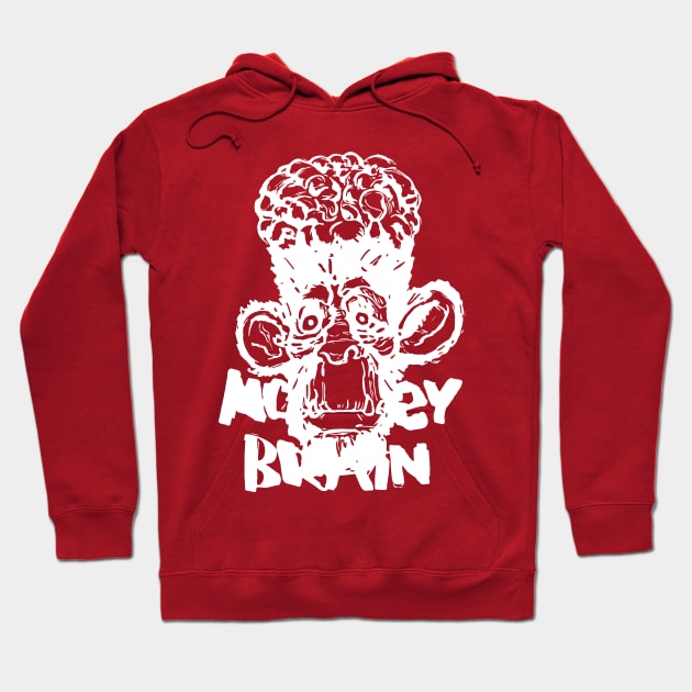 Monkey Brains Logo White Hoodie by GodsBurden